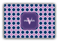 Thumbnail for Personalized Quatrefoil Canvas Wrap & Photo Print - Purple with Stamp Nameplate - Front View