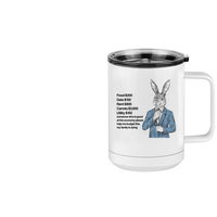Thumbnail for Rabbit on a Budget Coffee Mug Tumbler with Handle (15 oz) - Design View