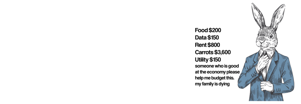 Rabbit on a Budget Coffee Mug Tumbler with Handle (15 oz) - Graphic View