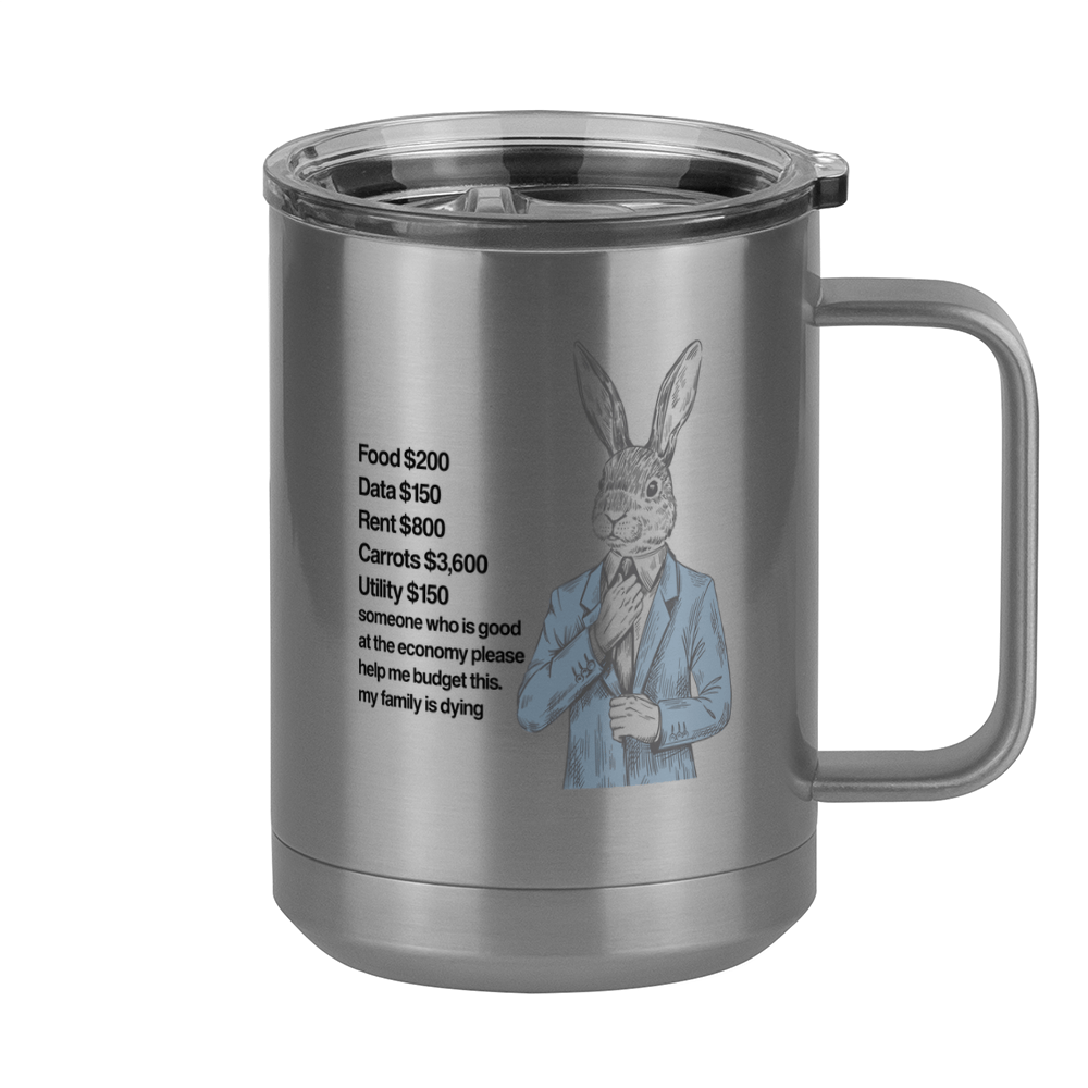 Rabbit on a Budget Coffee Mug Tumbler with Handle (15 oz) - Right View