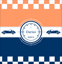 Thumbnail for Personalized Racecar Shower Curtain IV - Orange Background - Racecar I - Decorate View