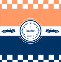 Thumbnail for Personalized Racecar Shower Curtain IV - Orange Background - Racecar II - Decorate View