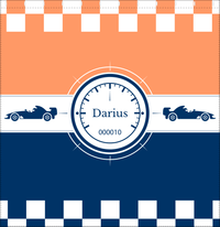 Thumbnail for Personalized Racecar Shower Curtain IV - Orange Background - Racecar III - Decorate View