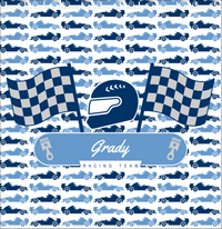 Thumbnail for Personalized Racecar Shower Curtain VII - White Background - Nameplate I - Decorate View