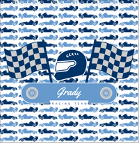 Thumbnail for Personalized Racecar Shower Curtain VII - White Background - Nameplate III - Decorate View