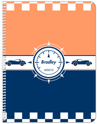 Thumbnail for Personalized Racecar Notebook IV - Retro I - Front View