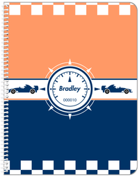 Thumbnail for Personalized Racecar Notebook IV - Retro III - Front View