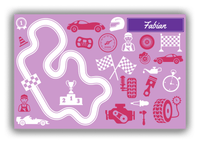 Thumbnail for Personalized Racecar Canvas Wrap & Photo Print VI - Pink Background with Nameplate I - Front View