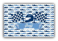 Thumbnail for Personalized Racecar Canvas Wrap & Photo Print VII - White Background with Nameplate I - Front View
