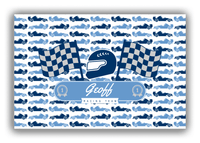 Thumbnail for Personalized Racecar Canvas Wrap & Photo Print VII - White Background with Nameplate II - Front View