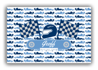Thumbnail for Personalized Racecar Canvas Wrap & Photo Print VII - White Background with Nameplate III - Front View