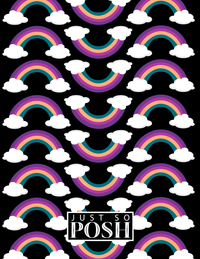 Thumbnail for Personalized Rainbows Notebook - Black Background - Back View