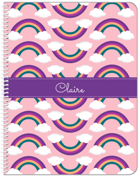 Thumbnail for Personalized Rainbows Notebook - Pink Background - Front View