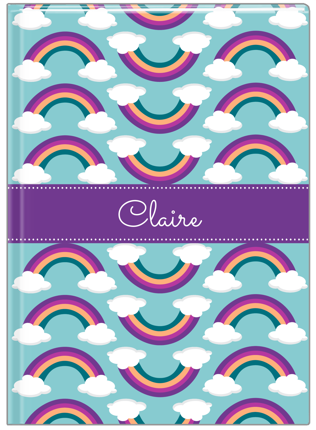 Personalized Rainbows Journal - Blue Background - Front View