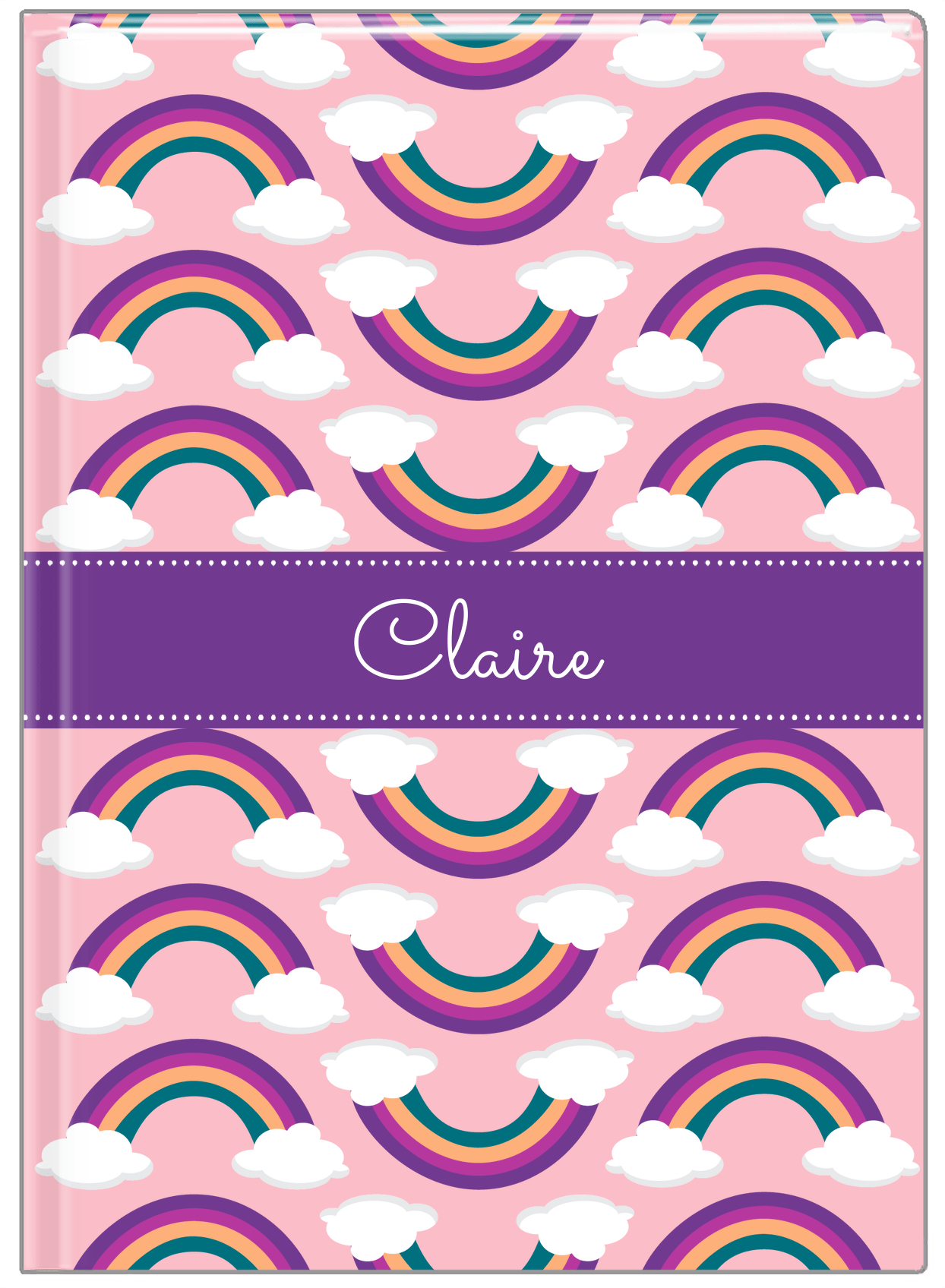 Personalized Rainbows Journal - Pink Background - Front View
