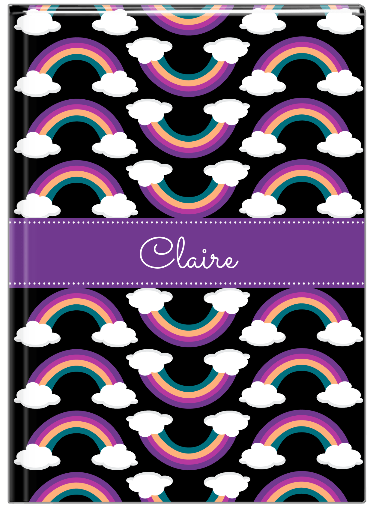 Personalized Rainbows Journal - Black Background - Front View