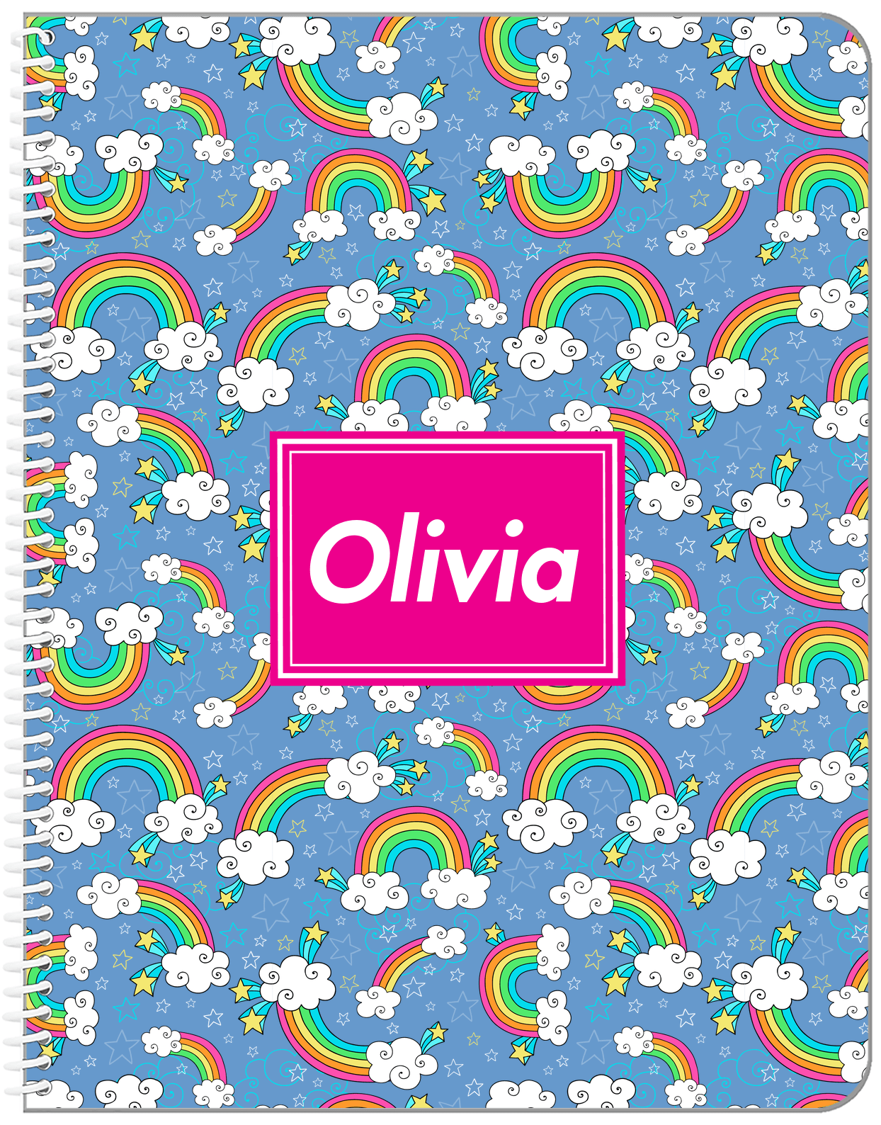 Personalized Rainbows Notebook I - Rectangle Nameplate - Front View
