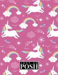 Thumbnail for Personalized Rainbows Notebook III - Unicorns - Decorative Rectangle Nameplate - Back View