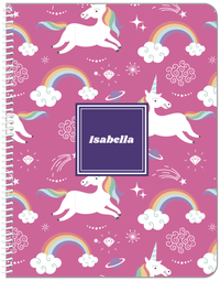 Thumbnail for Personalized Rainbows Notebook III - Unicorns - Square Nameplate - Front View