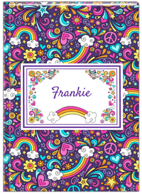 Thumbnail for Personalized Rainbows Journal II - Flower Power - Purple Background - Front View