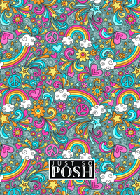 Thumbnail for Personalized Rainbows Journal II - Flower Power - Dark Teal Background - Back View