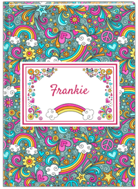 Thumbnail for Personalized Rainbows Journal II - Flower Power - Dark Teal Background - Front View