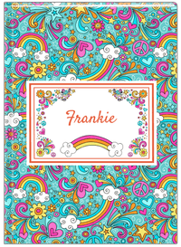 Thumbnail for Personalized Rainbows Journal II - Flower Power - Teal Background - Front View