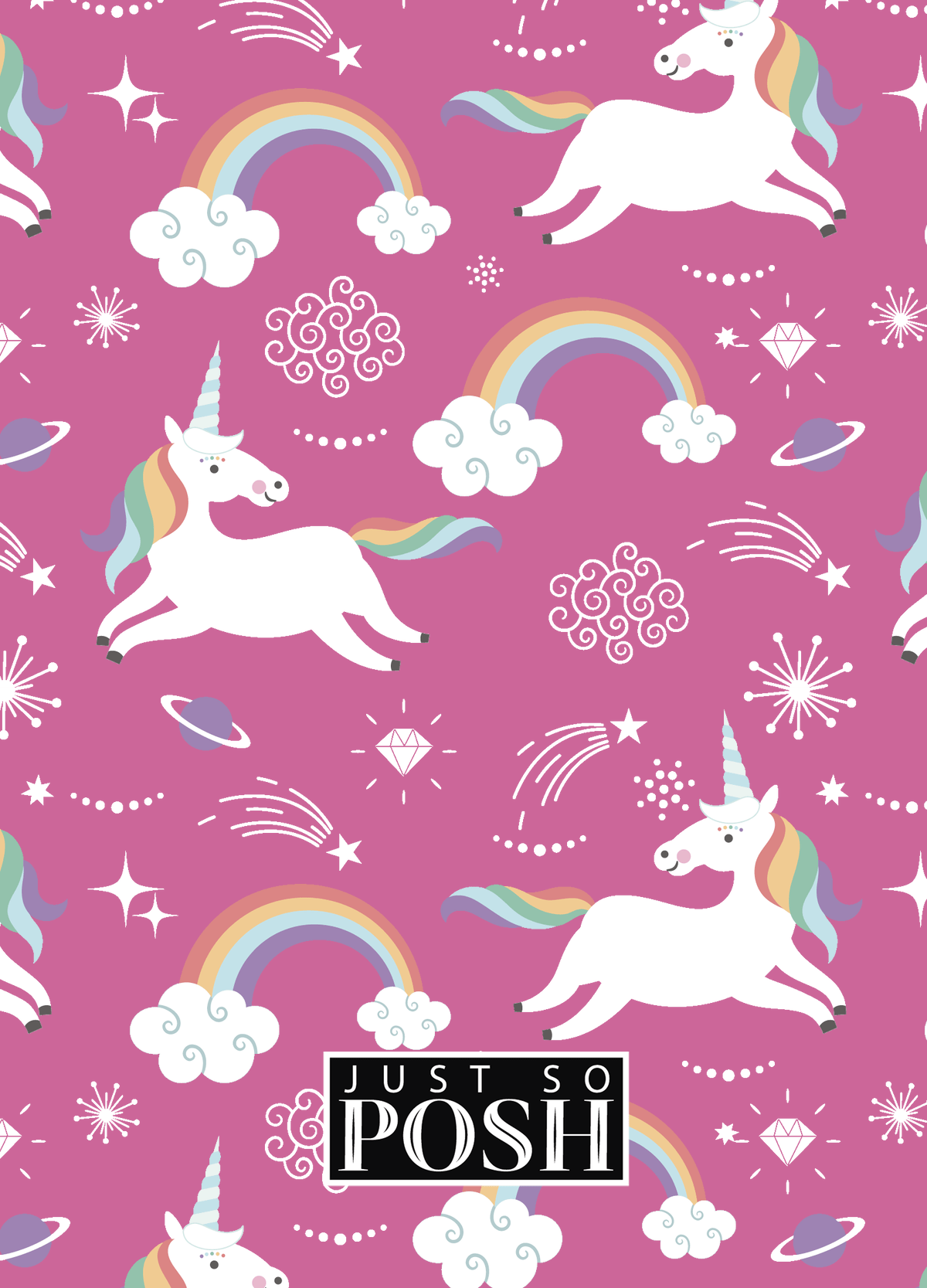 Personalized Rainbows Journal III - Unicorns - Decorative Rectangle Nameplate - Back View