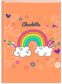 Thumbnail for Personalized Rainbows Journal VI - Rainbow Doodle - Orange Background - Front View