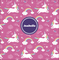 Thumbnail for Personalized Rainbows Shower Curtain III - Unicorns - Circle Nameplate - Decorate View