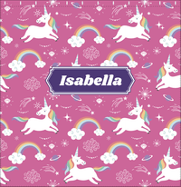 Thumbnail for Personalized Rainbows Shower Curtain III - Unicorns - Decorative Rectangle Nameplate - Decorate View