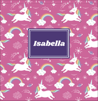 Thumbnail for Personalized Rainbows Shower Curtain III - Unicorns - Rectangle Nameplate - Decorate View