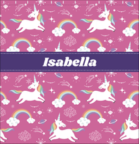 Thumbnail for Personalized Rainbows Shower Curtain III - Unicorns - Ribbon Nameplate - Decorate View