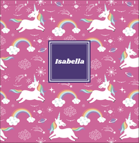 Thumbnail for Personalized Rainbows Shower Curtain III - Unicorns - Square Nameplate - Decorate View
