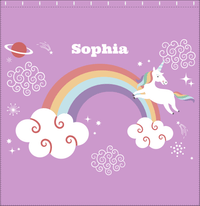 Thumbnail for Personalized Rainbows Shower Curtain VII - Rainbow Unicorn - Purple Background - Decorate View