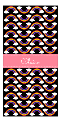 Thumbnail for Personalized Rainbow Beach Towel II - Black Background - Front View
