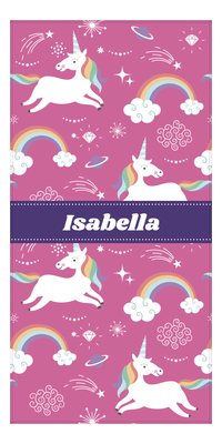 Thumbnail for Personalized Rainbows Beach Towel I - Ribbon Nameplate I - Front View