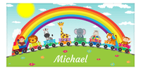 Thumbnail for Personalized Rainbows Beach Towel III - Ribbon Nameplate II - Front View