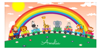 Thumbnail for Personalized Rainbows Beach Towel IV - Animal Train - Blonde Boy - Front View