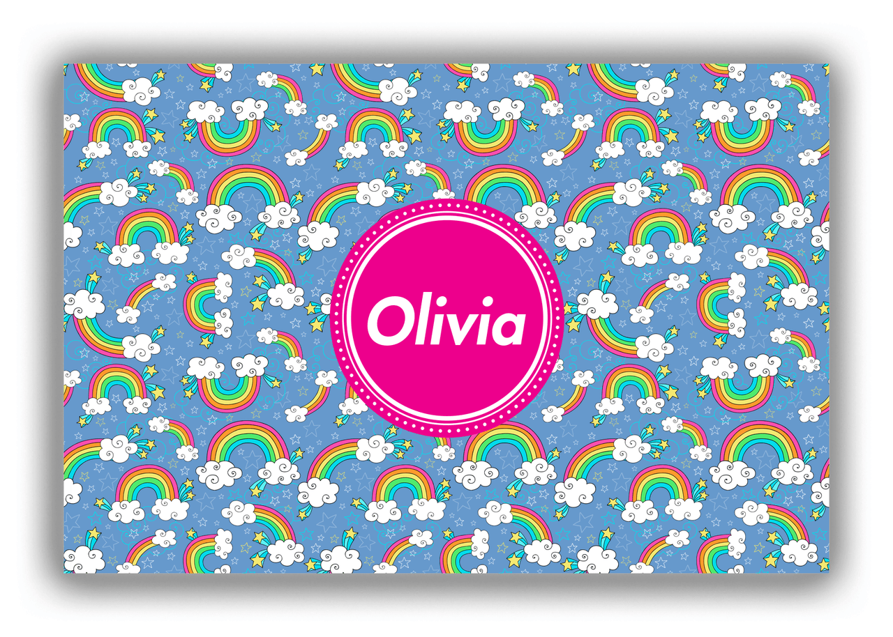 Personalized Rainbow Canvas Wrap & Photo Print I - Circle Nameplate - Front View