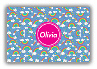Thumbnail for Personalized Rainbow Canvas Wrap & Photo Print I - Circle Nameplate - Front View