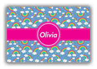 Thumbnail for Personalized Rainbow Canvas Wrap & Photo Print I - Circle Ribbon Nameplate - Front View