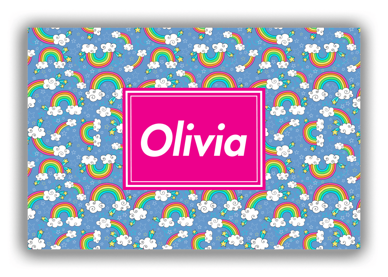 Personalized Rainbow Canvas Wrap & Photo Print I - Rectangle Nameplate - Front View