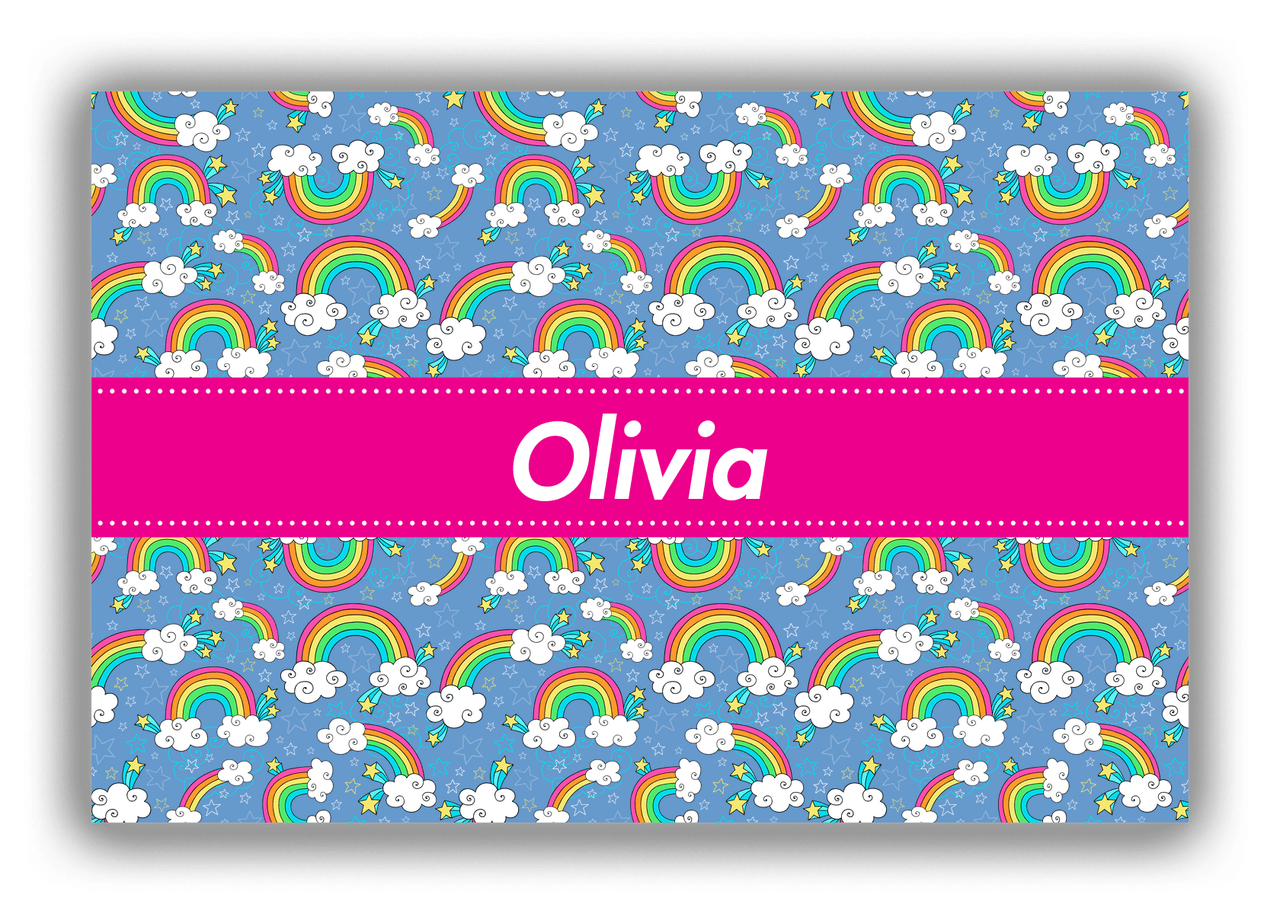 Personalized Rainbow Canvas Wrap & Photo Print I - Ribbon Nameplate - Front View