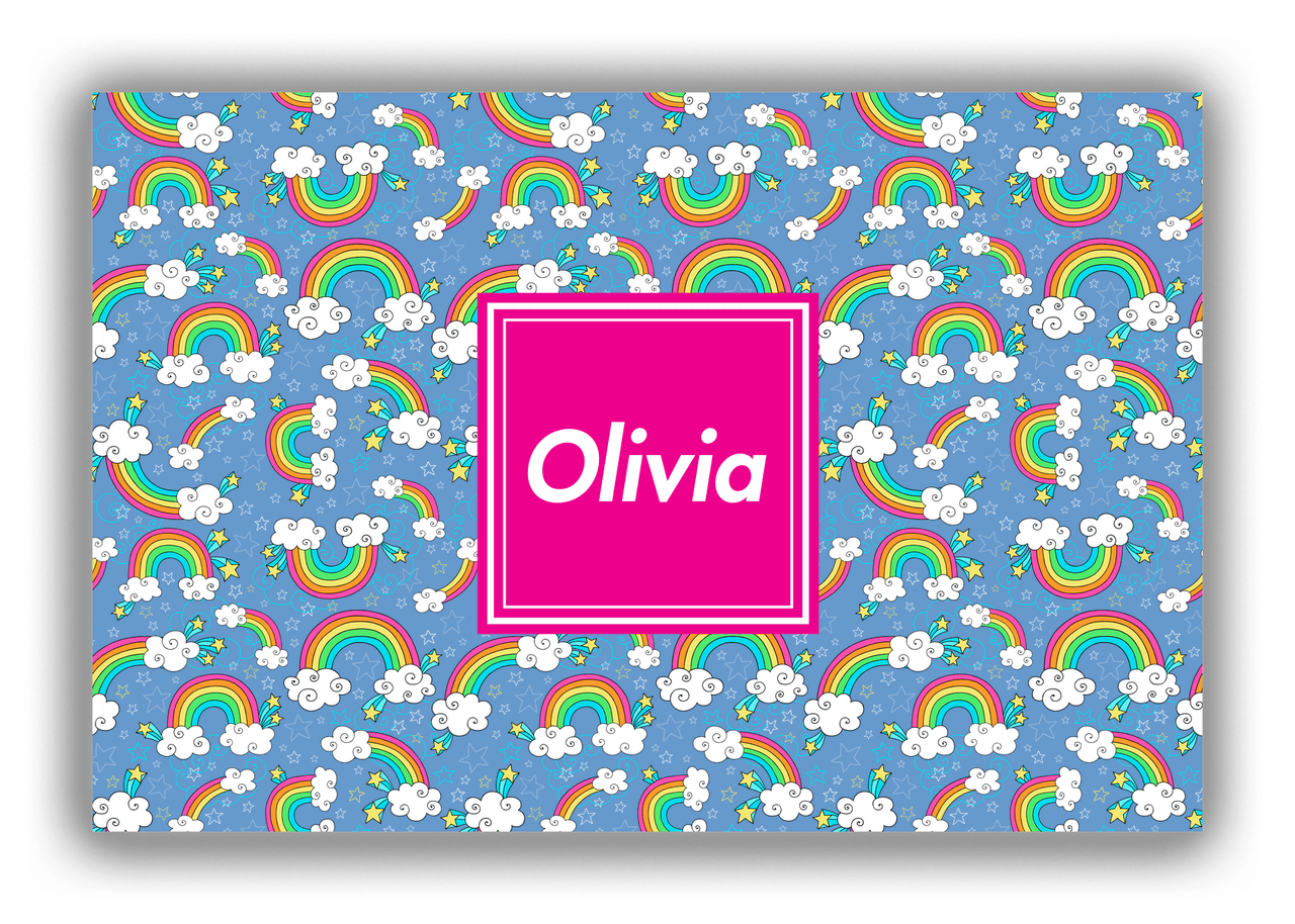 Personalized Rainbow Canvas Wrap & Photo Print I - Square Nameplate - Front View