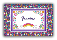 Thumbnail for Personalized Rainbow Canvas Wrap & Photo Print II - Flower Power - Purple Background - Front View