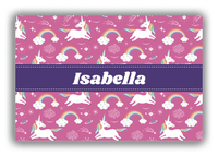 Thumbnail for Personalized Rainbow Canvas Wrap & Photo Print III - Unicorns - Ribbon Nameplate - Front View