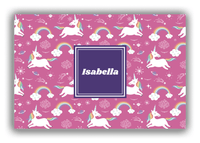 Thumbnail for Personalized Rainbow Canvas Wrap & Photo Print III - Unicorns - Square Nameplate - Front View