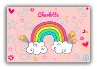 Thumbnail for Personalized Rainbow Canvas Wrap & Photo Print VI - Rainbow Doodle - Pink Background - Front View