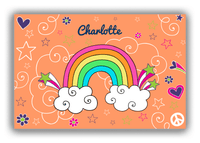Thumbnail for Personalized Rainbow Canvas Wrap & Photo Print VI - Rainbow Doodle - Orange Background - Front View